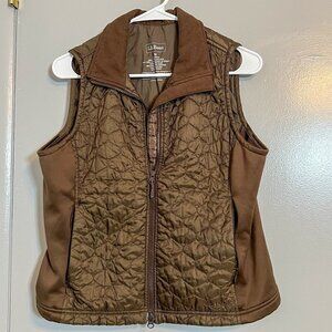 L.L. Bean Quilted Full Zip Brown Vest Size M
